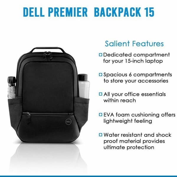 Laptop ryggsäck - skärmryggsäck - Dell skrivarsäck - 460-BCQK - Premier ryggsäck 15'' ()