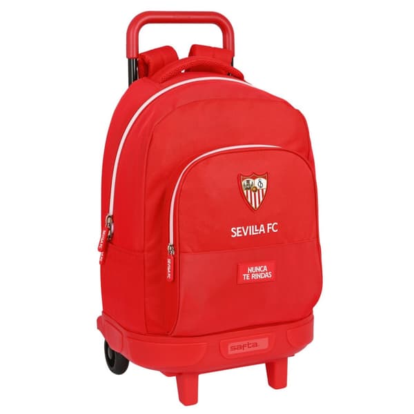 Skolerygsæk med Hjul Sevilla Fútbol Club Rød 33 X 45 X 22 cm