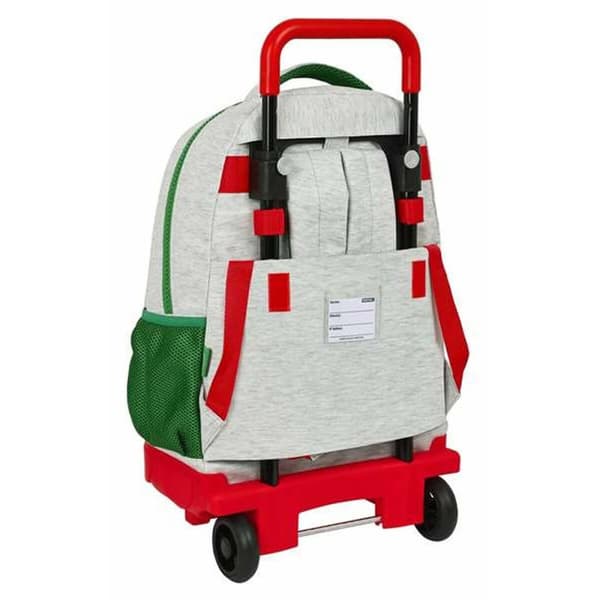 Skolerygsæk med Hjul Benetton Pop Grå 33 x 22 x 45 cm