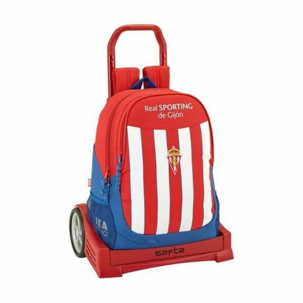 Skolväska med hjul Evolution Real Sporting de Gijón 32 x 44 x 16 cm