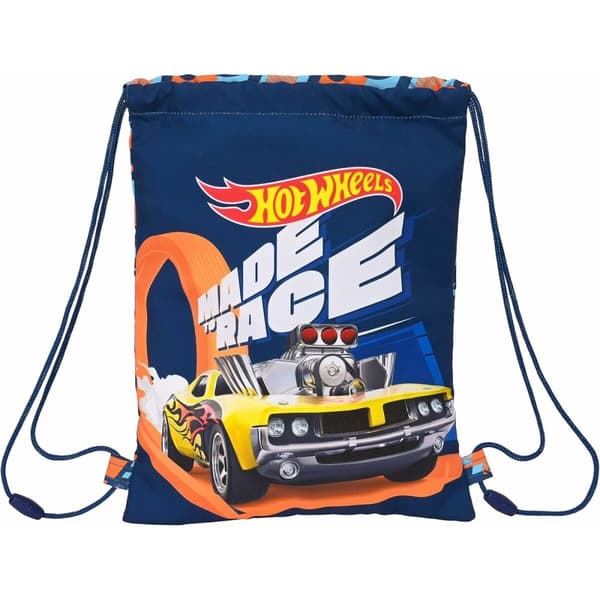 Skopåse med remmar Hot Wheels Speed club Orange Marinblå 26 x 34 x 1 cm