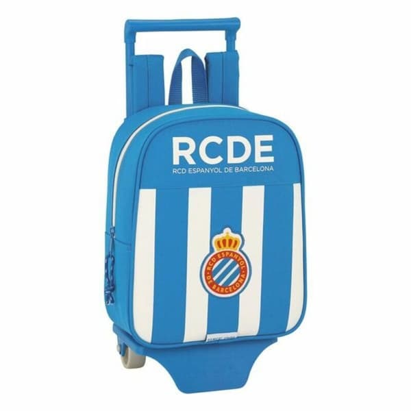 Skolerygsæk med Hjul 805 RCD Espanyol Blå Hvid 22 x 28 x 10 cm
