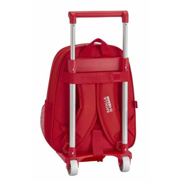 Skoleryggsekk med Hjul 705 Real Sporting de Gijon Rød 27 x 33 x 10 cm