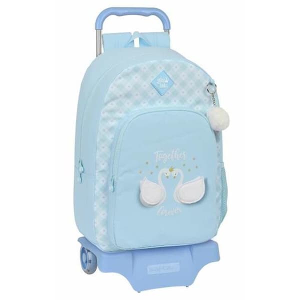 Reppu pyörillä Glowlab Kids Sininen 30 x 46 x 14 cm Joutsen