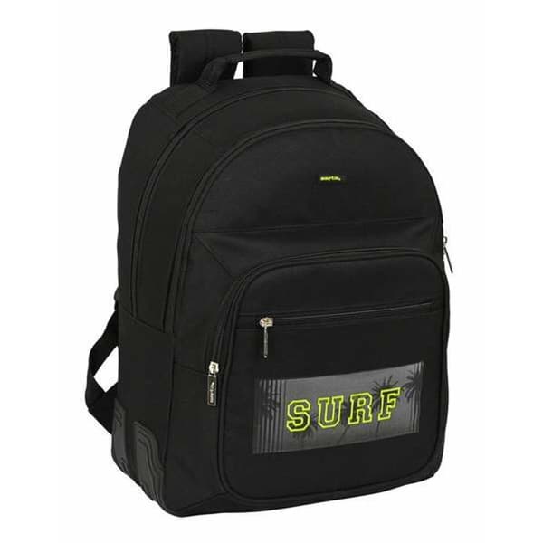 Skoletaske Safta Surf Sort 32 x 42 x 15 cm Dobbelt