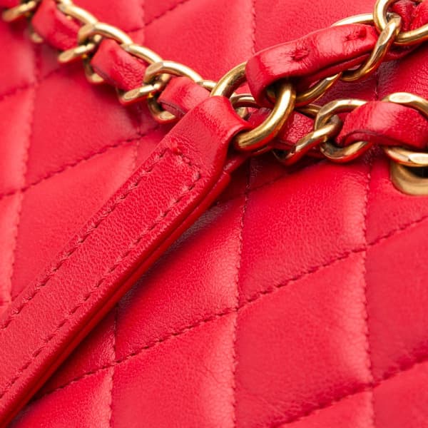 Pre-owned Chanel Medium Lambskin Urban Spirit Backpack Red