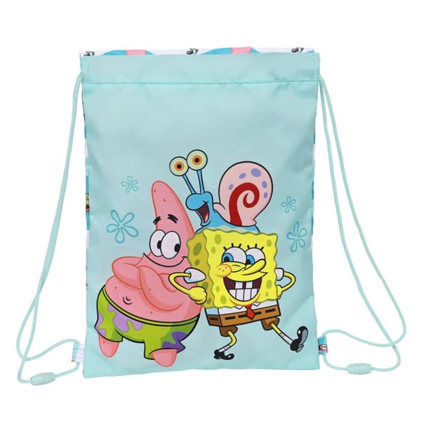 Skopåse med remmar Spongebob Stay positive Blå 26 x 34 x 1 cm