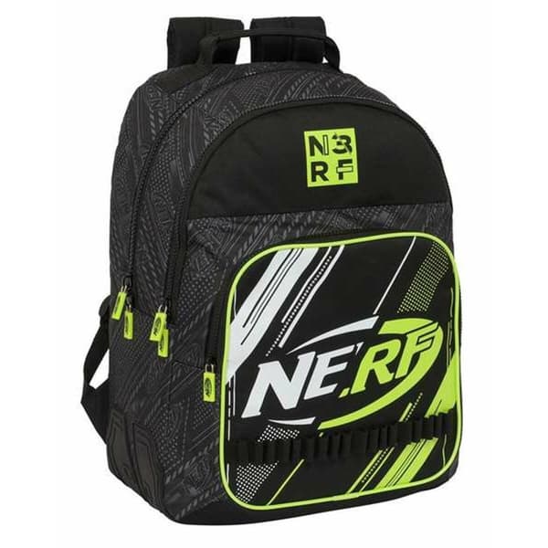 Skoletaske Nerf Get ready Sort 32 x 42 x 15 cm