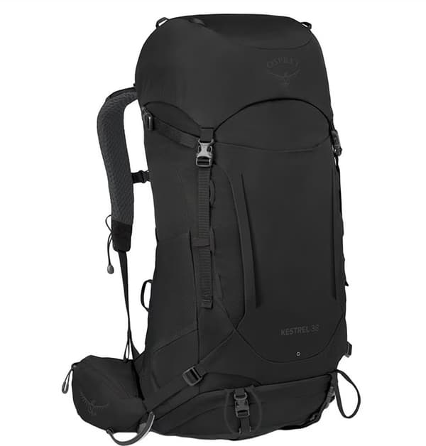 OSPREY Kestrel 38 -vaellusreppu, musta, L/XL