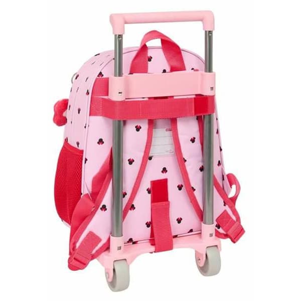 Skolerygsæk med Hjul Minnie Mouse Naive 28 x 34 x 10 cm