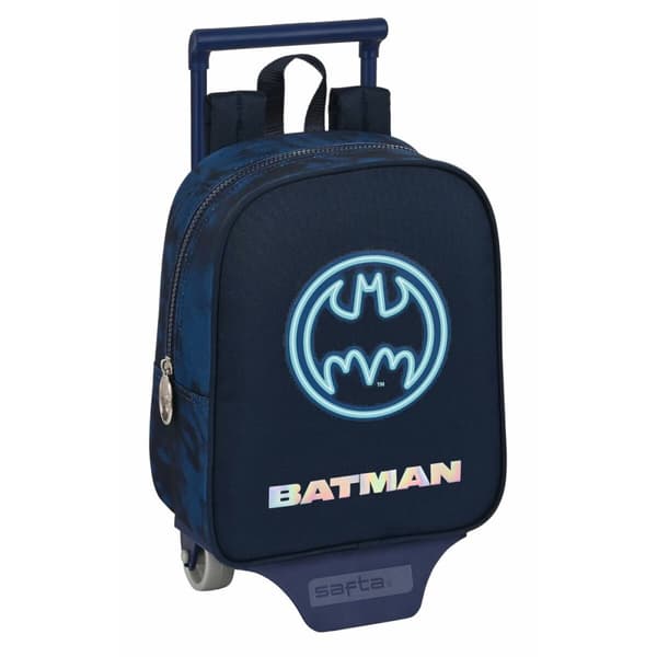 Skolerygsæk med Hjul Batman Legendary Marineblå 22 x 27 x 10 cm
