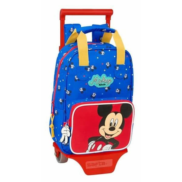 Skolerygsæk med Hjul Mickey Mouse 20 x 28 x 8 cm