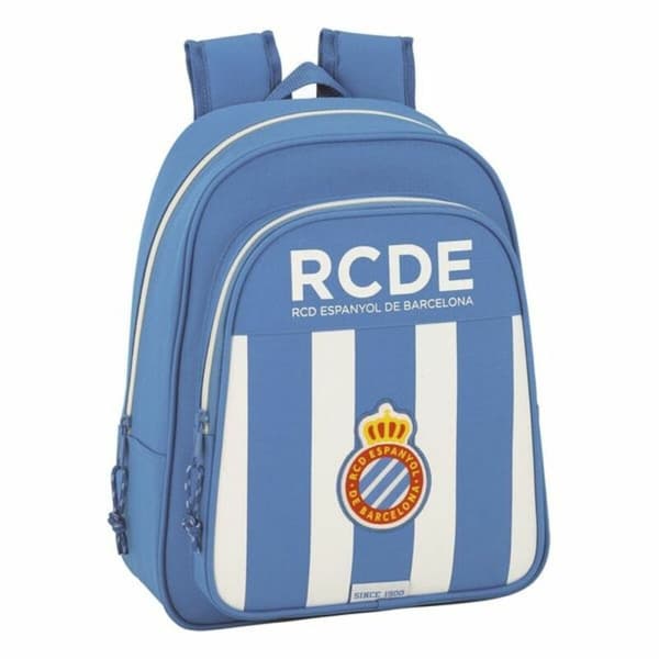Skoletaske RCD Espanyol Blå Hvid 27 x 33 x 10 cm