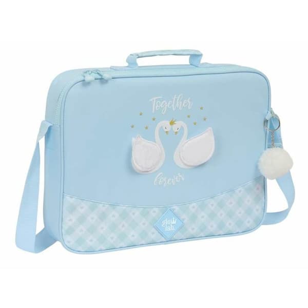 Skole skoletaske Glowlab Kids Cisnes Lyseblå 38 x 28 x 6 cm