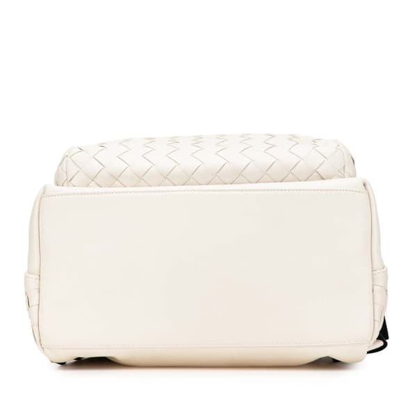 Pre-owned Bottega Veneta Nappa Intrecciato Backpack White
