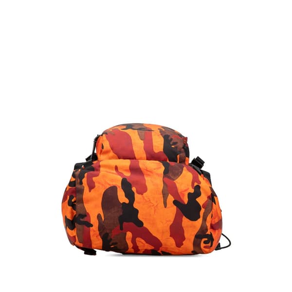 Pre-owned Prada Tessuto Camouflage Backpack Orange