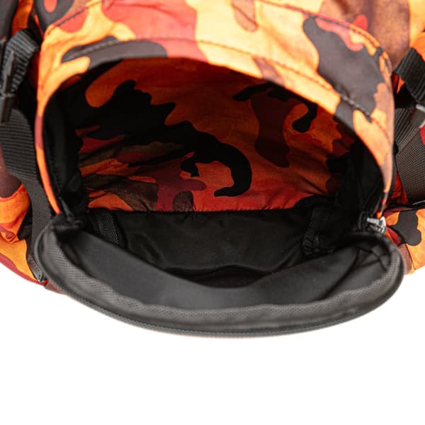 Pre-owned Prada Tessuto Camouflage Backpack Orange