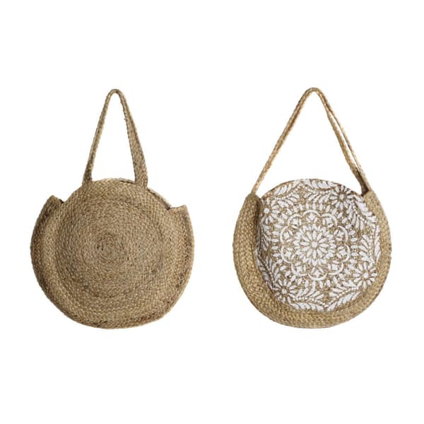 Damväska DKD Home Decor Svart Beige Naturell 36 x 12 x 36 cm (2 antal)