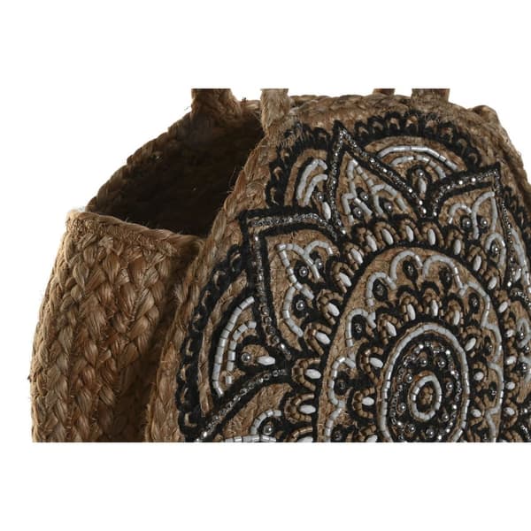 Håndtasker til damer DKD Home Decor Blå Sort Natur 36 x 12 x 36 cm (2 enheder)
