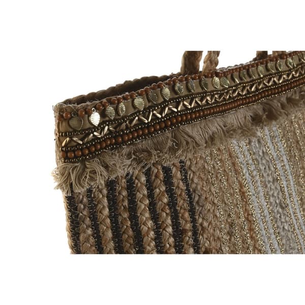 Naisten Käsilaukku DKD Home Decor Ruskea Kerma 50 x 23 x 33 cm (2 osaa)