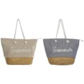 Pikkukuva 1 / 4: Naisten Käsilaukku Home ESPRIT Sininen Beige Luonnollinen 52 x 16 x 33 cm (2 osaa)