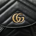 Miniatyrbillede 10 af 10: Pre-owned Gucci GG Marmont Matelasse Calfskin Backpack Black