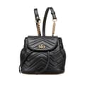 Miniatyrbillede 1 af 10: Pre-owned Gucci GG Marmont Matelasse Calfskin Backpack Black