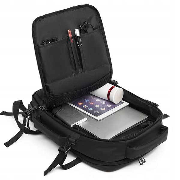 HERRE CITY RYGSÆK Elegant SORT STOR Skole KONTOR USB Laptop 32L