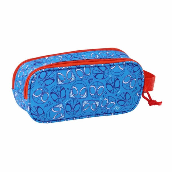 Dobbelt carry-all Spider-Man Rød Marineblå 21 x 8 x 6 cm 3D
