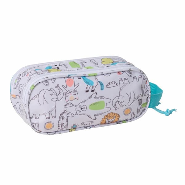 Dobbelt carry-all Safta Blå Hvid 21 x 8 x 6 cm 3D