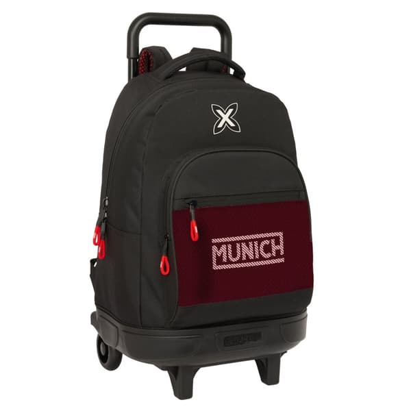 Skolerygsæk med Hjul Munich Vulcan Sort 33 x 45 x 22 cm