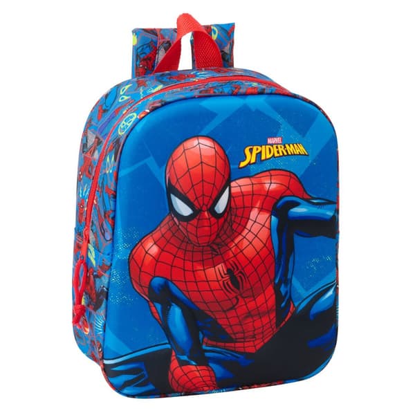 Barnryggsäck Spider-Man Röd Marinblå 22 x 27 x 10 cm 3D
