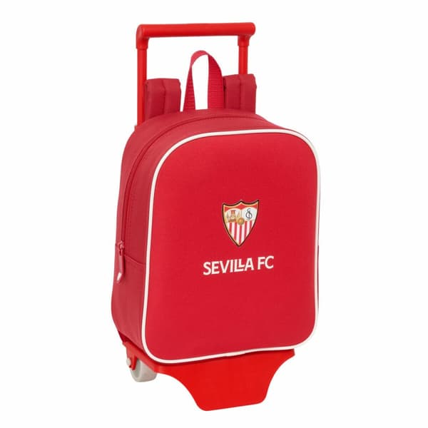 Skolväska med hjul Sevilla Fútbol Club Röd 22 x 27 x 10 cm