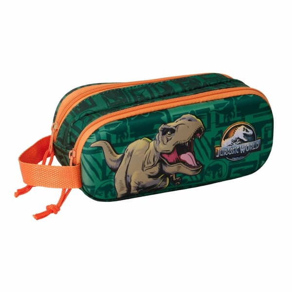 Dobbelt carry-all Jurassic World Mørk grøn 21 x 8 x 6 cm 3D