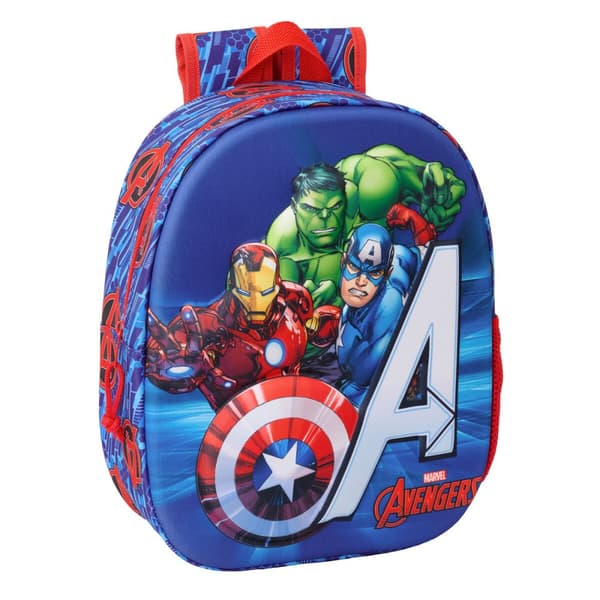 Lasten laukku The Avengers Punainen Tummansininen 27 x 33 x 10 cm 3D