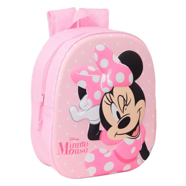 Lasten laukku Minnie Mouse Pinkki 27 x 33 x 10 cm 3D