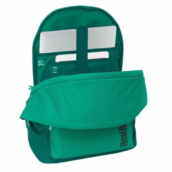 USB-liitännällä varustettu reppu kannettavalle tietokoneelle ja tabletille Real Betis Balompié Vihreä