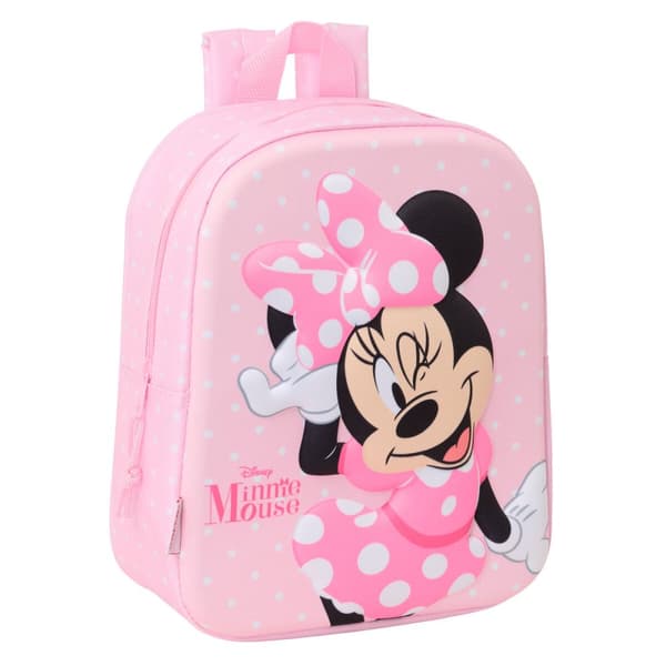 Skoletaske Minnie Mouse Pink 22 x 27 x 10 cm