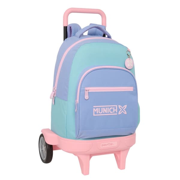 Skoletaske Munich Mellow Blå Pink Himmelblå 33 x 45 x 22 cm