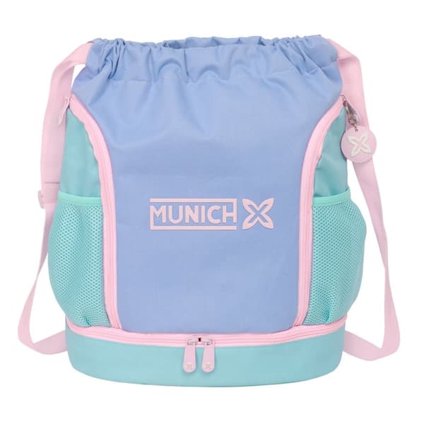 Skopåse med remmar Munich Mellow Blå Rosa Celeste 35 x 40 x 1 cm