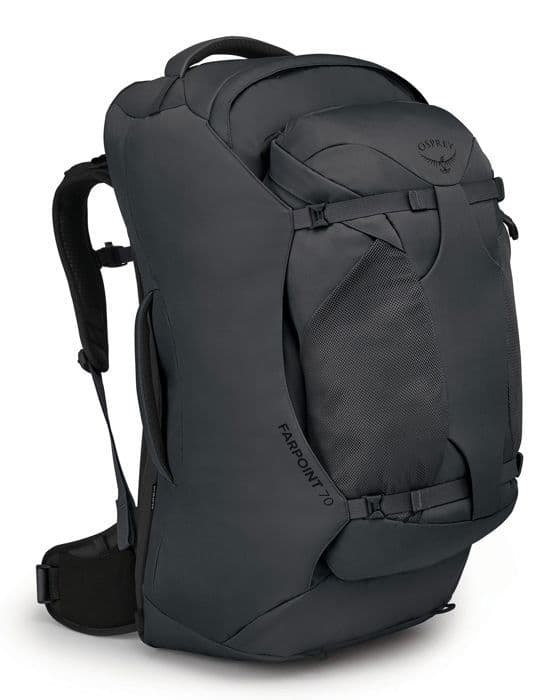 Ryggsäck - Osprey - Farpoint 70 - Mörkgrå - 70L - Ergonomisk och justerbar