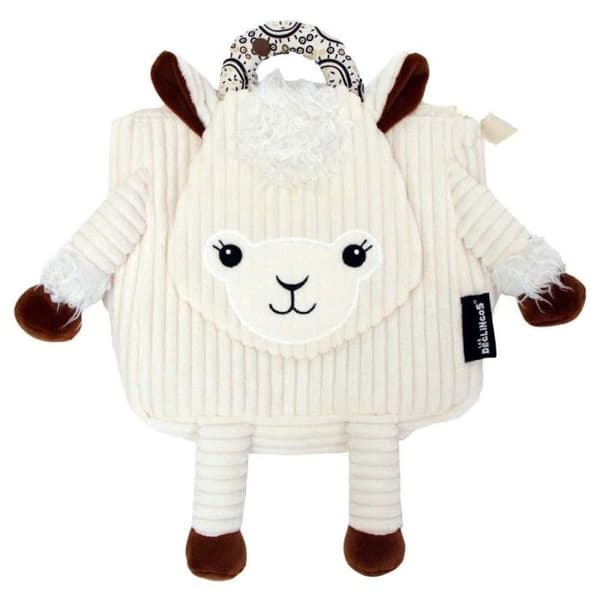 Barnryggsäck - LES DEGLINGOS - Muchachos Le Lama - Syntetisk - Vit och svart - Unisex