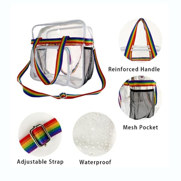 Transparent Handväska Vattentät axelväska Bib Zip Bag Transparent Handväska