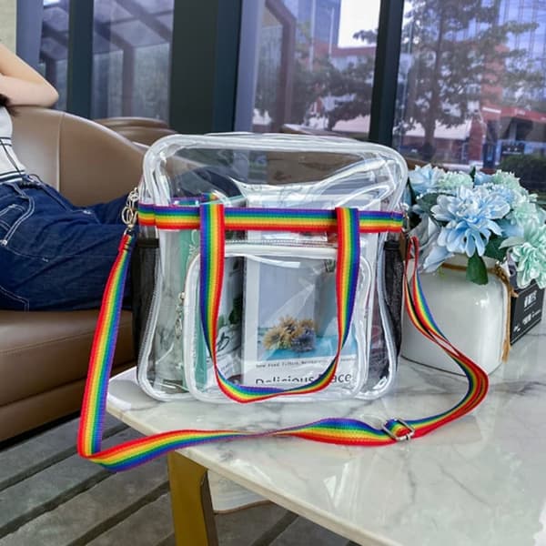 Transparent Handväska Vattentät axelväska Bib Zip Bag Transparent Handväska