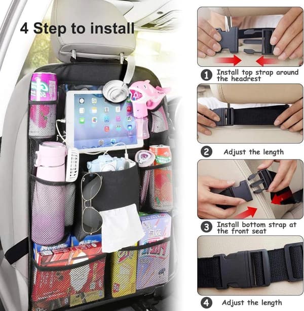 OBOSOE 2 Pak 61x41cm, Bilarrangører til bagsædet – Universal bil bagsæde mobil / tablet mange holdere
