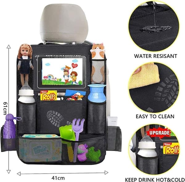 OBOSOE 2 Pak 61x41cm, Bilarrangører til bagsædet – Universal bil bagsæde mobil / tablet mange holdere