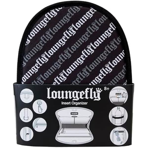Organisatör Mini Ryggsäck - LOUNGEFLY - Praktisk Inläggning - Mångfärgad Nylon - 7,5" x 9,5" x 4"