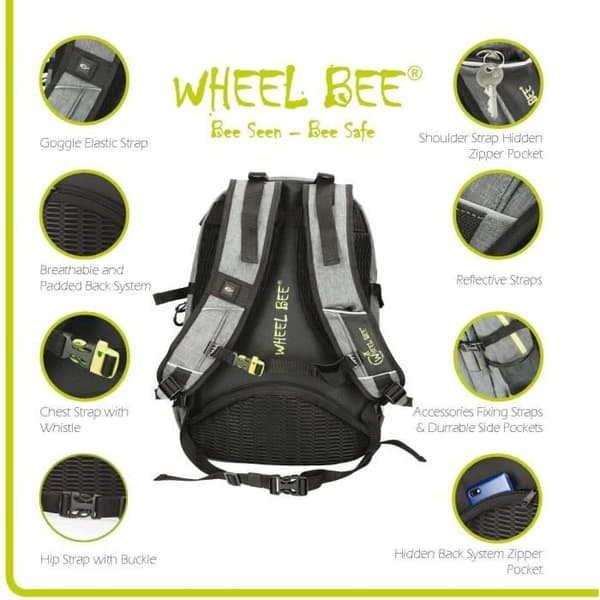 Ryggsäck - SCHILDKRÖT - Wheel Bee Revolution - LED - 600D Polyester - 30L