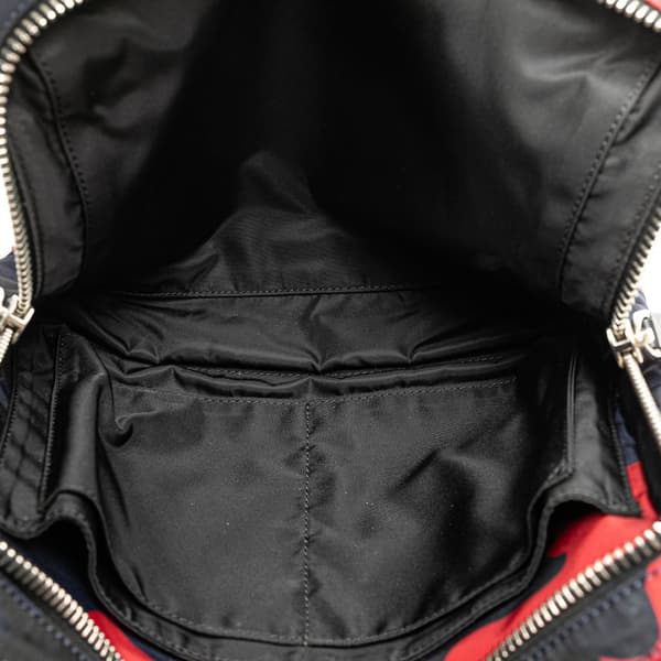 Pre-owned Valentino Printed Nylon Camouflage Backpack Blue
