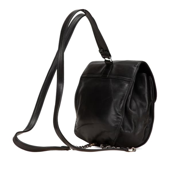 Pre-owned Chanel CC Lambskin Backpack Black